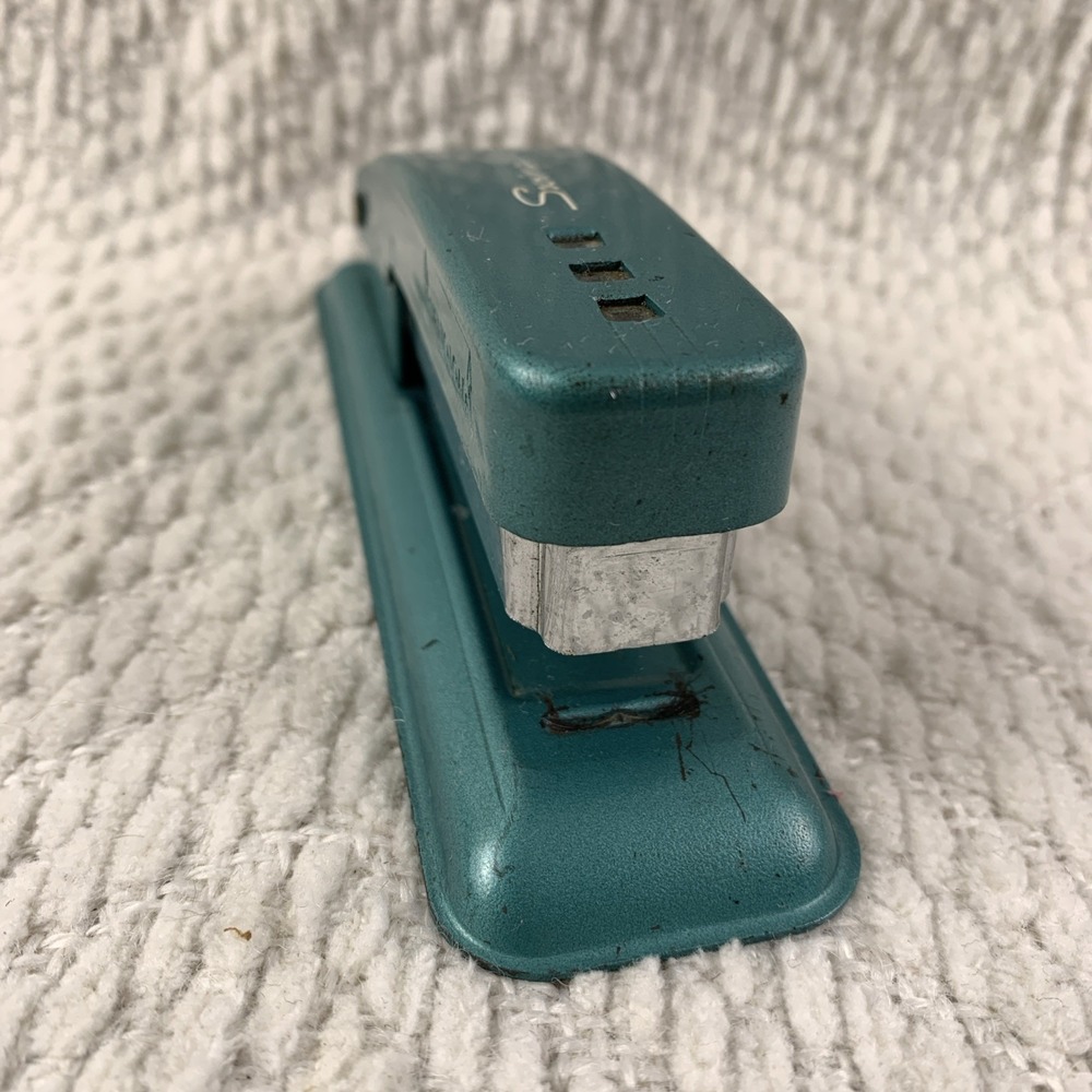 Vintage‎ Swingline CUB Stapler Teal Made in USA Teal Green 5.25" Long - Picture 4 of 15